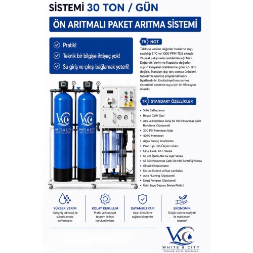 Ön Arıtmalı Paket Artıma sistemi 30Ton/Gün