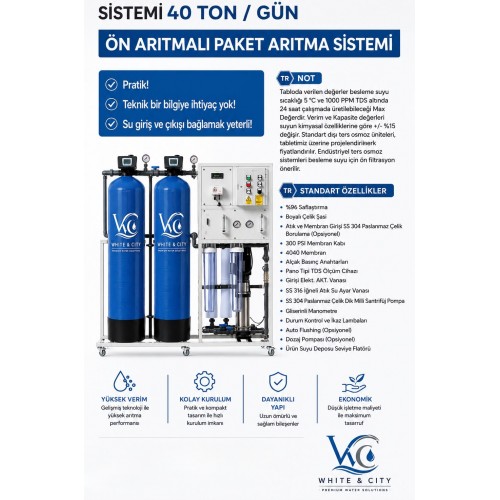 Ön Arıtmalı Paket Artıma sistemi 40Ton/Gün